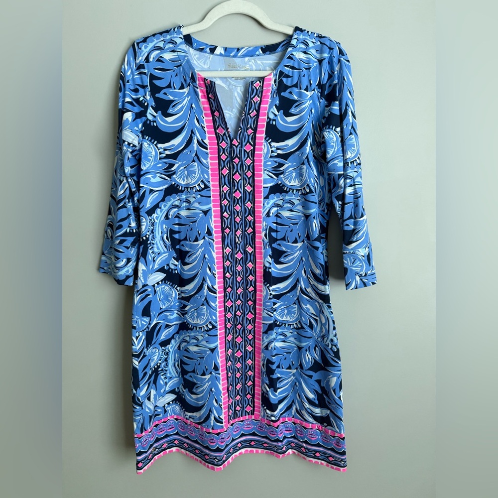 Lilly Pulitzer ChillyLilly 3/4 sleeve shift dress size medium